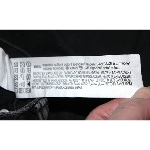 ASOS Pull&Bear Wide-Leg Turn Up Jeans in Black (Size 12/Large) - Picture 8 of 13